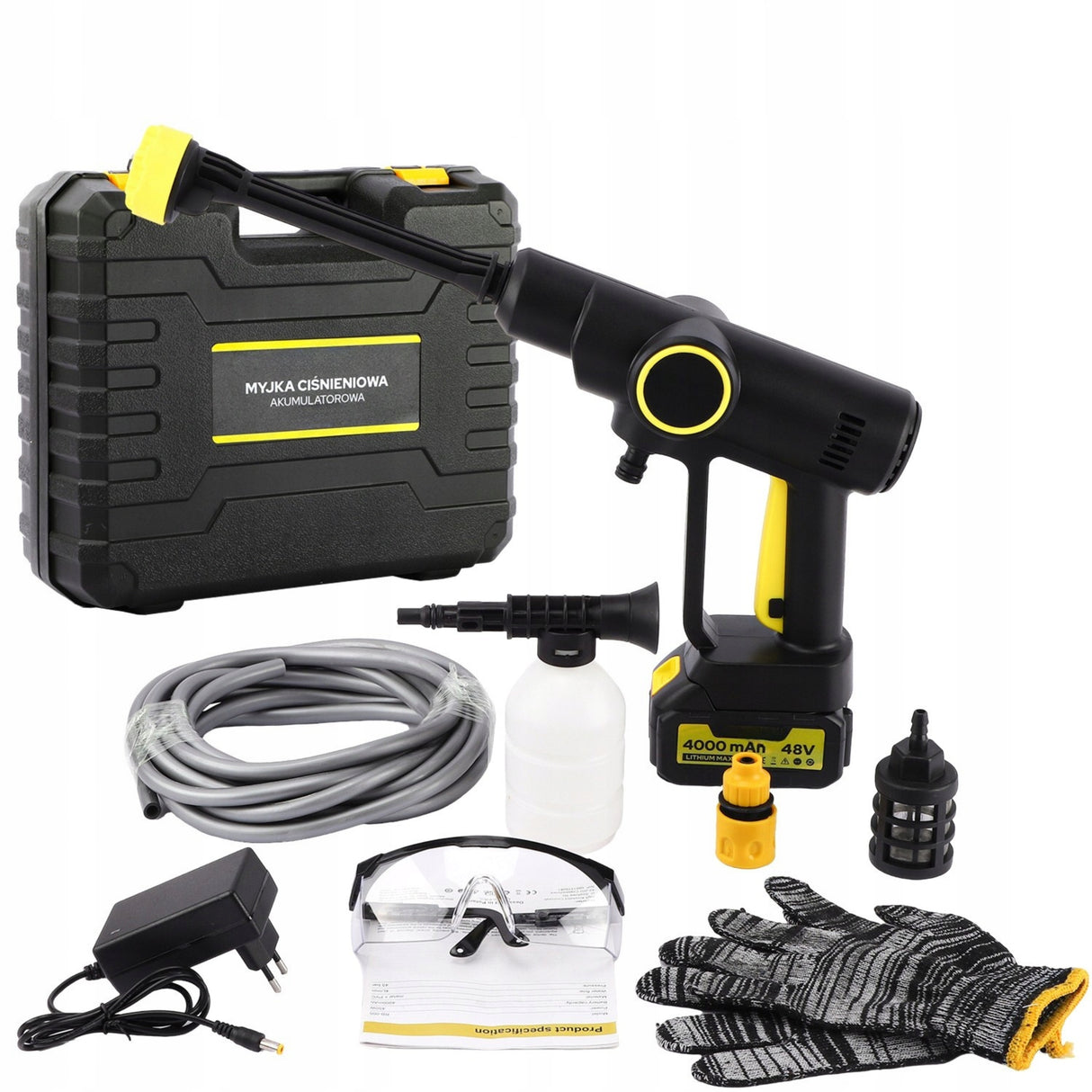 Myjka Akumulatorowa Bezprzewodowa Mocna 4000mAh 80 Bar 450W Ciśnieniowa