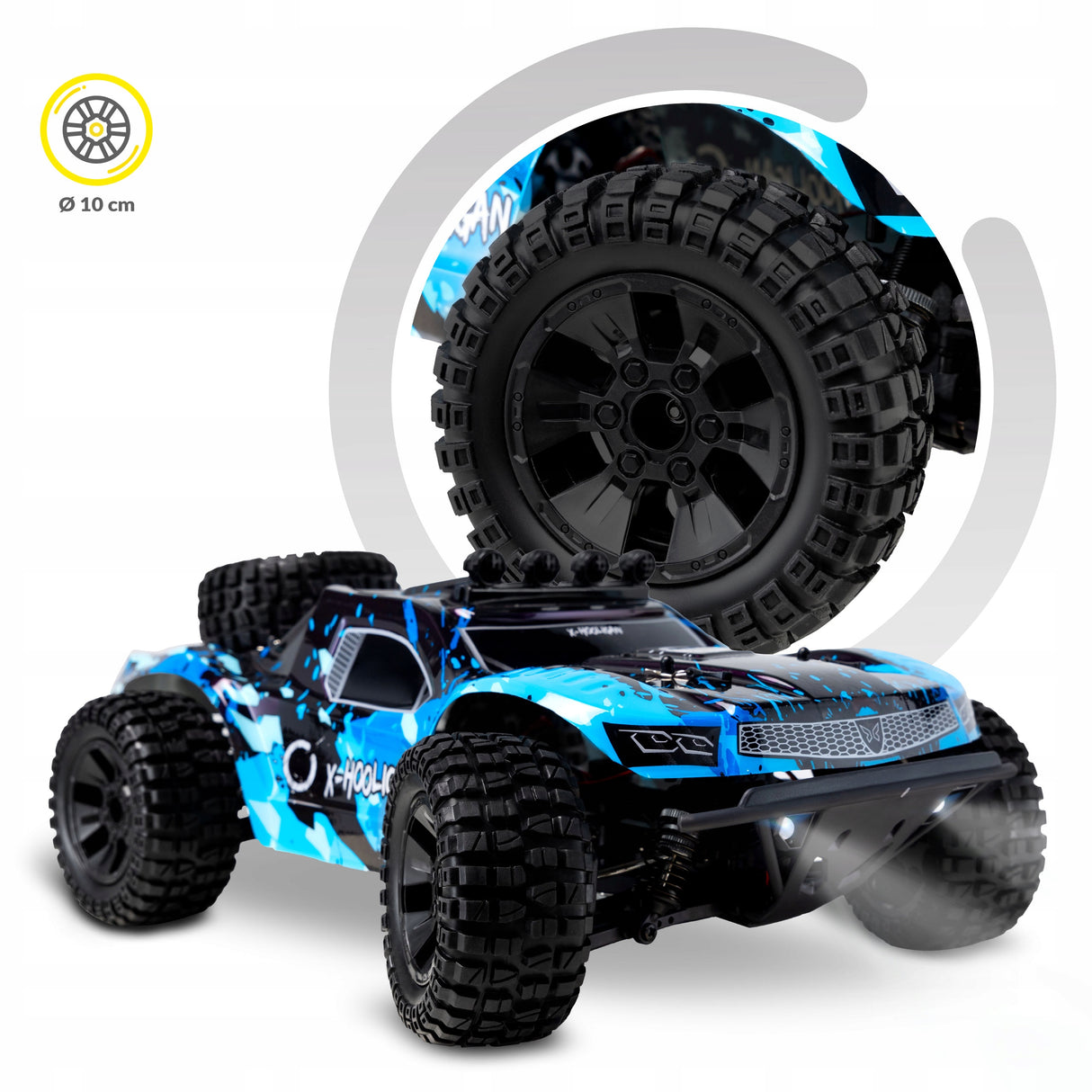 Samochód RC Terenowy 4x4 35km/h Duży Wodoodporny 2 Akumulatory Niebieski
