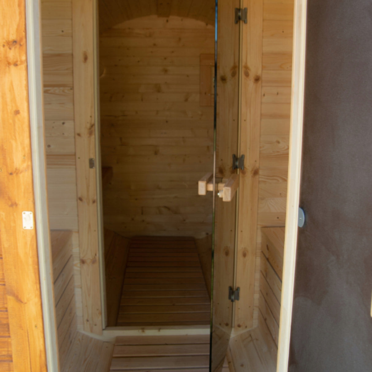 Sauna Ogrodowa z Przedpokojem Zestaw do Samodzielnego Montażu Beczka 340 cm