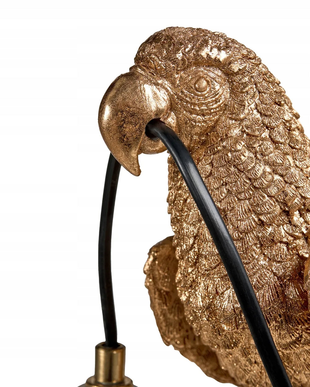 Lampa Złota Papuga Stołowa Elegancka Lampka w Kształcie Papugi 46cm Mosiądz