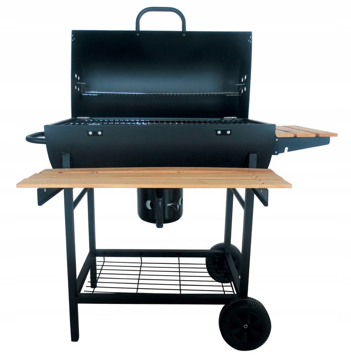 Grill Węglowy Ogrodowy Popielnik Pokrowiec 71 x 36 cm 3 Ruszty Termometr