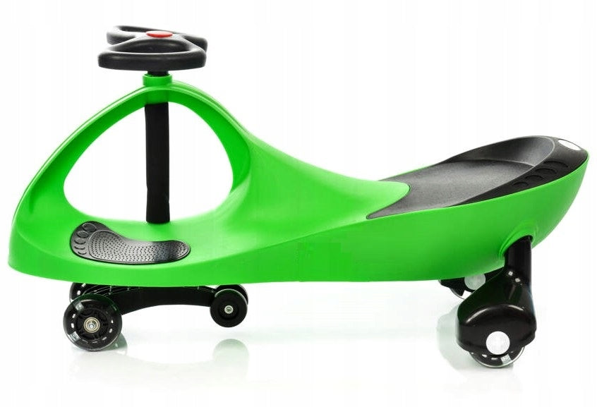 Jeździk Grawitacyjny Koła Led Crazy 120 Kg Twist Car Zielony + Klakson