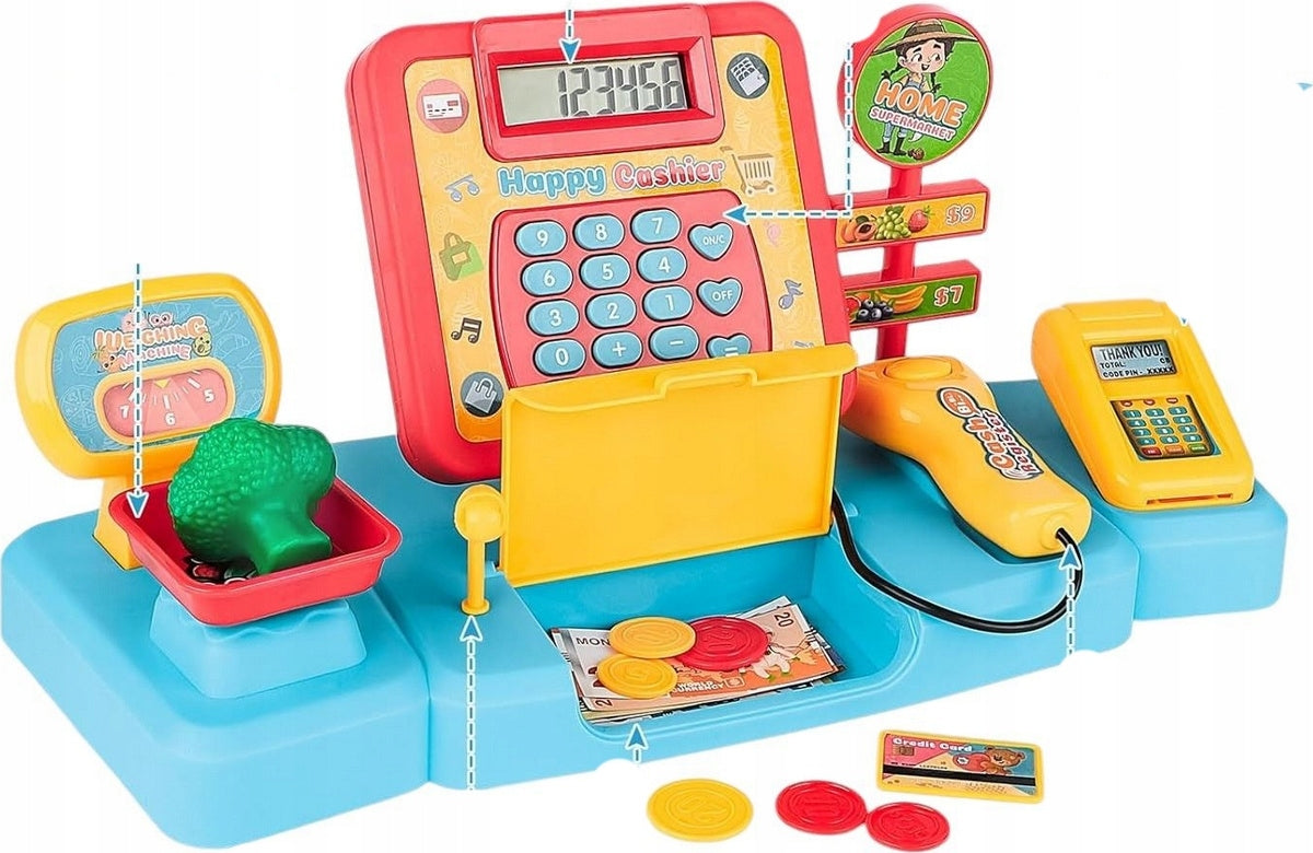 Kasa Fiskalna Sklepowa Waga Mini Wózek Sklepowy Akcesoria Interaktywna