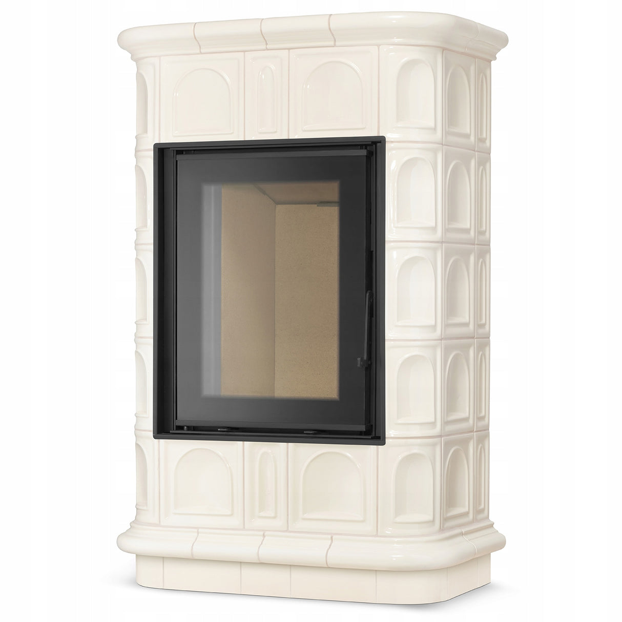 Piec Kominek Piecyk Kaflowy Ceramiczny Koza Beżowy 8kW Obudowa Kominkowa