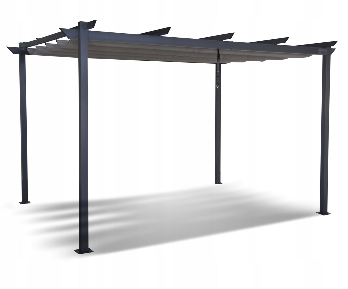 Altana Tarasowa Pergola Ogrodowa Aluminiowa Antracyt Poliester 400x400x240