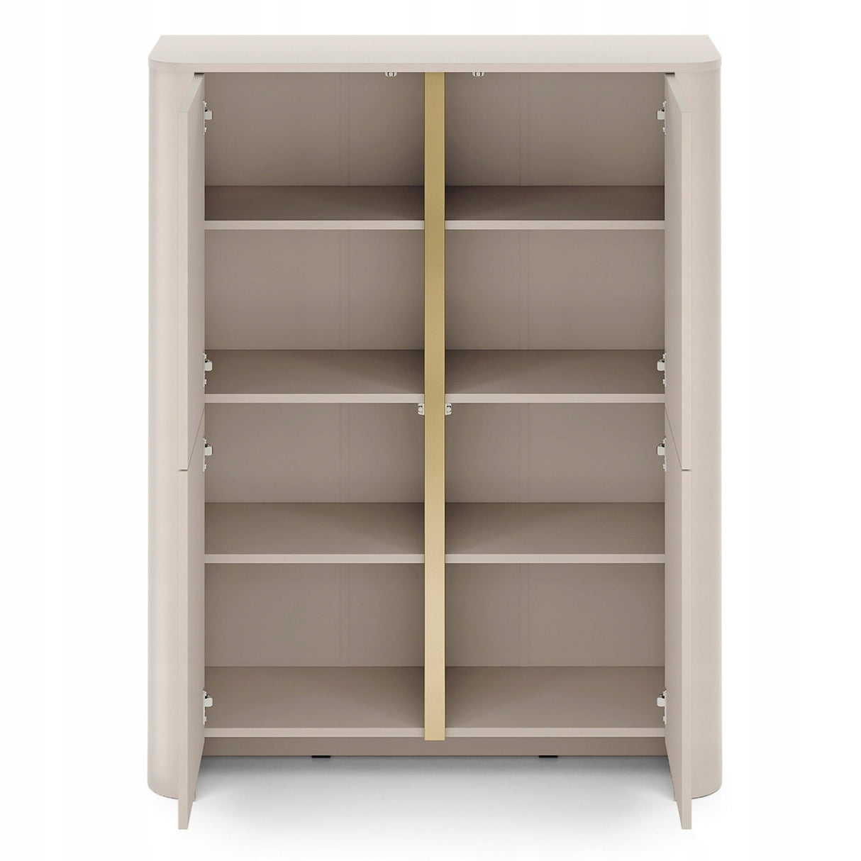 Komoda Czterodrzwiowa Zaokrąglona Forma Cashmere Gold Funkcjonalna 103x39cm