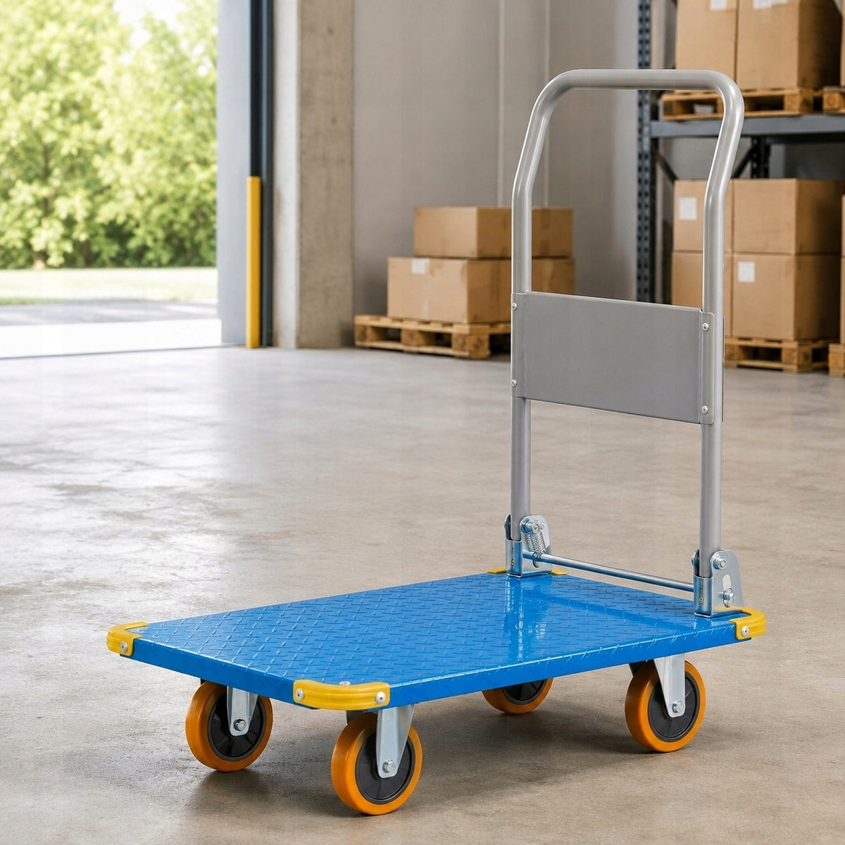 Wózek Transportowy Magazynowy Pełne Koła Udźwig 850 KG MAX Platformowy