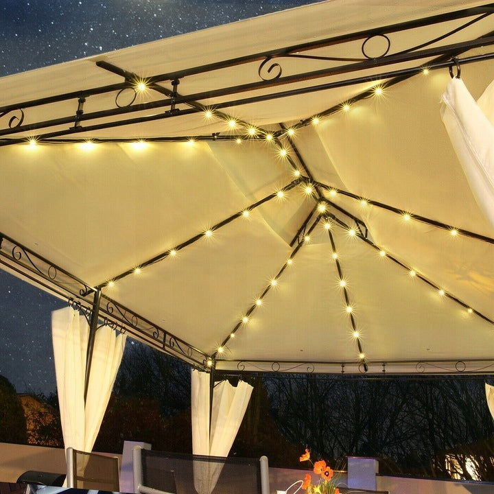 Pawilon Ogrodowy Namiot Altana Oświetlenie Led Antracyt 6 ścianek 4x3x2,5m