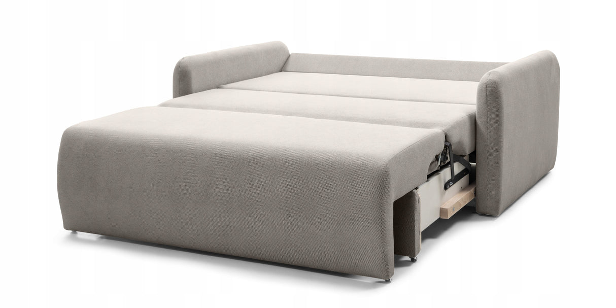 Sofa Rozkładana z Funkcją Spania i Pojemnikiem Beżowoszara 160x105/192 cm