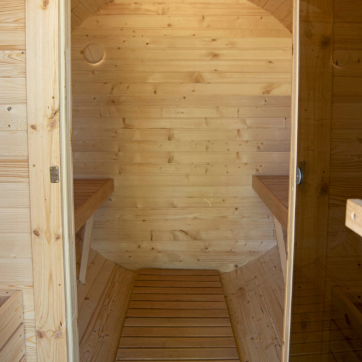 Sauna Ogrodowa z Przedpokojem Zestaw do Samodzielnego Montażu Beczka 340 cm