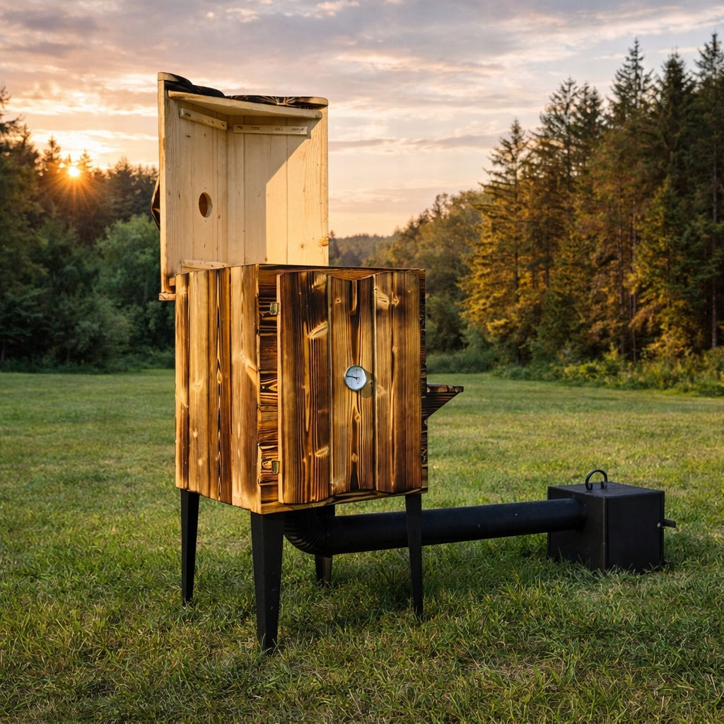 Wędzarnia Ogrodowa Jednokomorowa Duża z Półką na Wędliny XXL 125x50x50cm