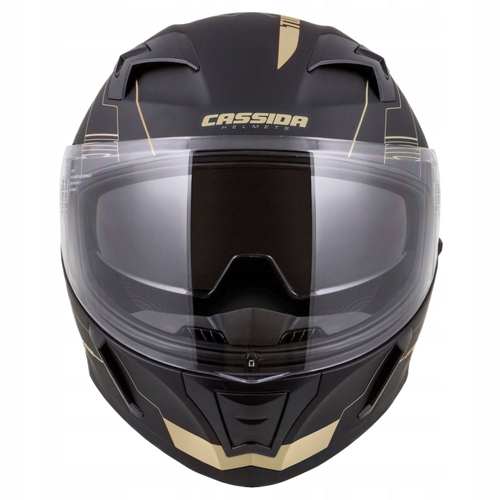Kask Motocyklowy + Czarna Szyba Czarno - Złoty CASSIDA 3.0 GOLD XS
