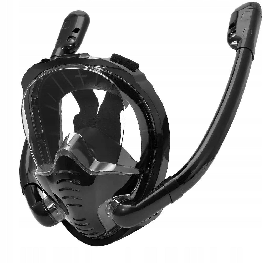 Maska do Snorkelingu Nurkowania Pełno-twarzowa z Dwoma Rurkami Rozmiar L/XL