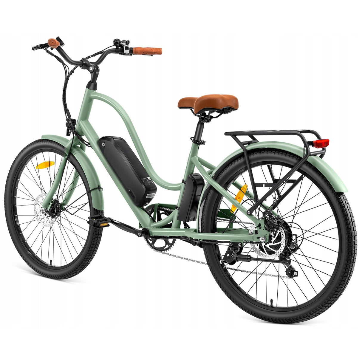 Rower Elektryczny Trekkingowy Zielony 250W 36V 15.6Ah 25km/h Koło 26" Cali