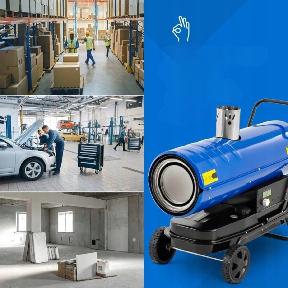 Nagrzewnica Spalinowa Mobilna Dmuchawa Olejowa Mocna Ogrzewanie 28-30 kW