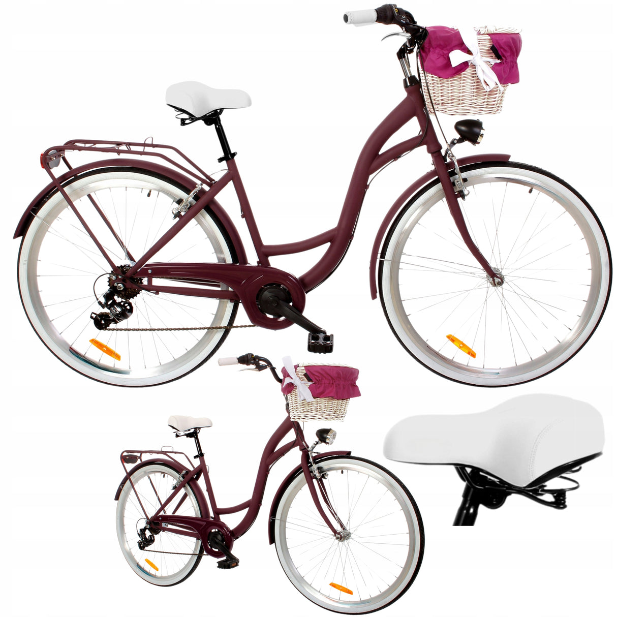 Rower Miejski Damski Lekki Damka SHIMANO 7 WARIANTY Koło 28" Cali