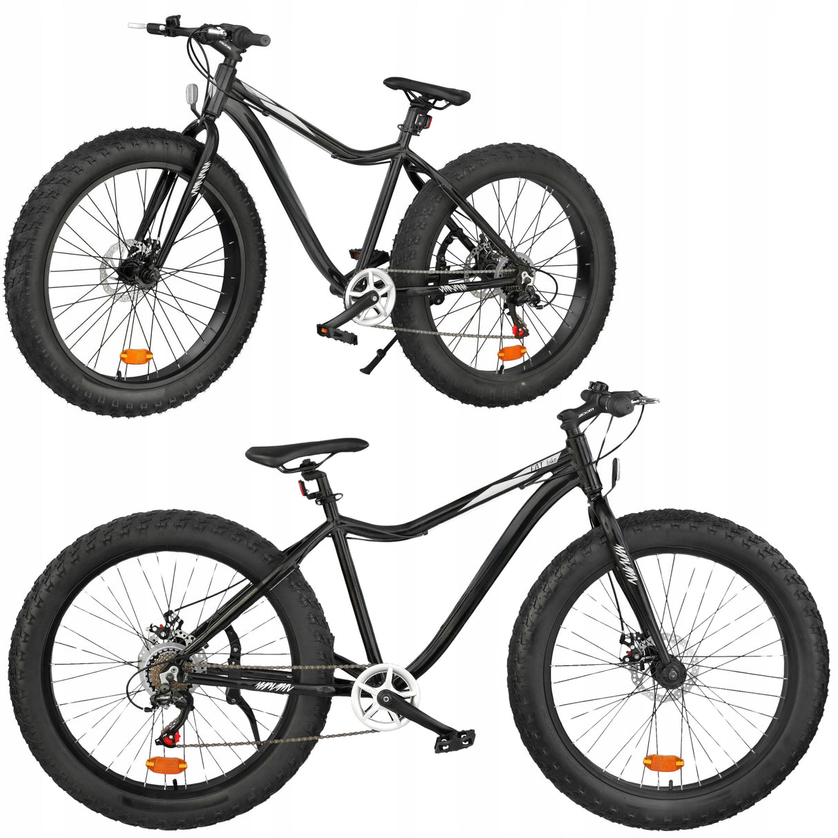 Rower Górski Fat Bike MTB 7 Biegów Męski Czarny 26" Cali Koło 18" Cali Rama