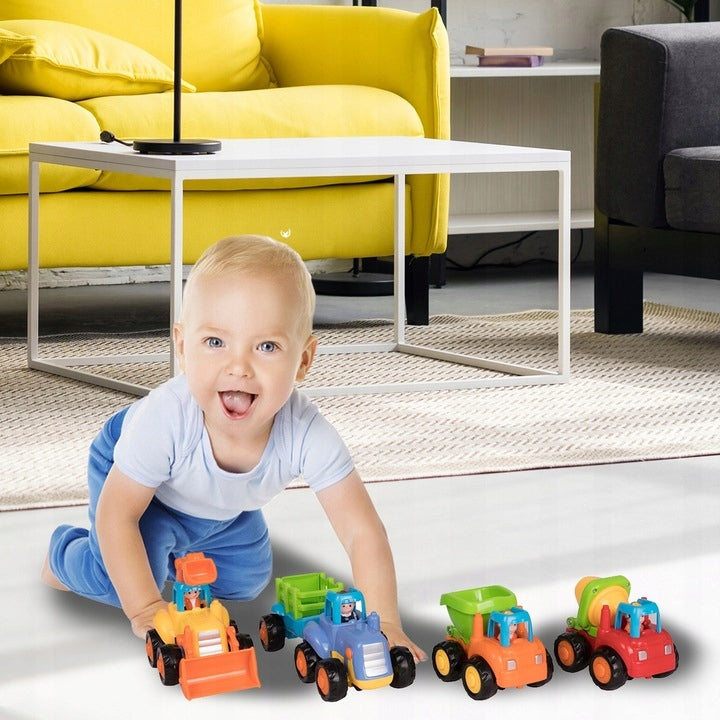 Auta Pojazdy Budowlane Rolnicze Koparka Traktor Autko Wywrotka 4SZT Zestaw