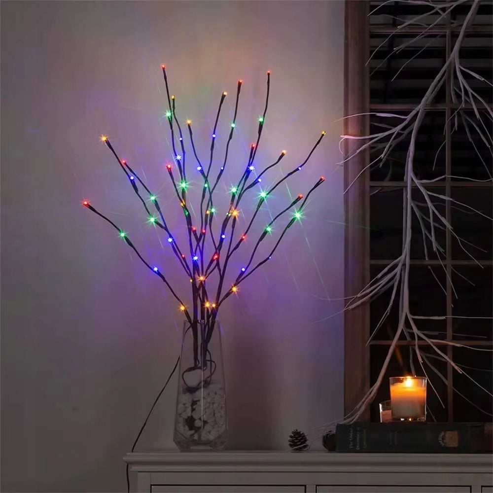 Gałązka 20 LAMPEK LED Baterie Do Wazonu WIELOKOLOROWE Gałązki Święta 70 cm