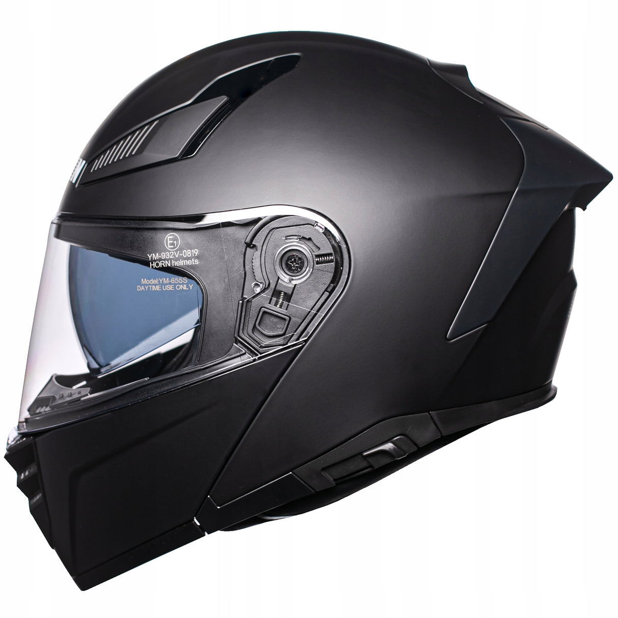 Kask Szczękowy Motocyklowy pod Interkom Blenda Czarny Met Rozmiar XS