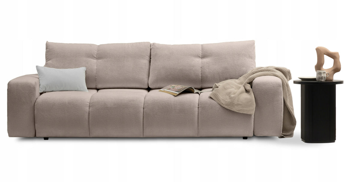 Sofa z Funkcją Spania i Pojemnikiem Beżowa Tkanina Perfect Harmony 59
