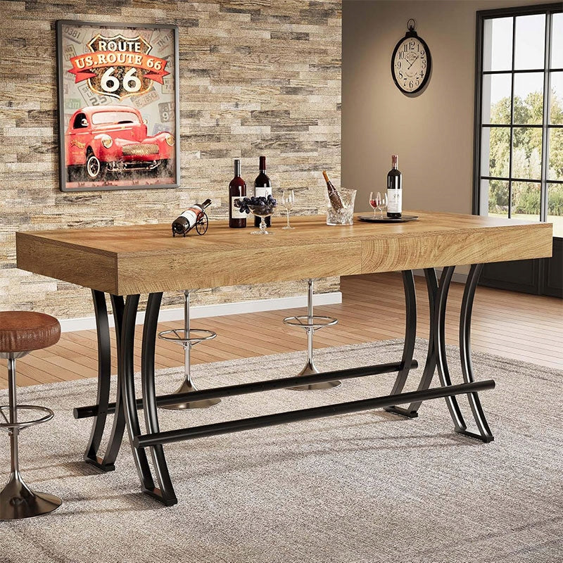 Stół Kuchenny Industrialny LD0037 Brązowy 70x160x90 cm Prostokątny Trwały