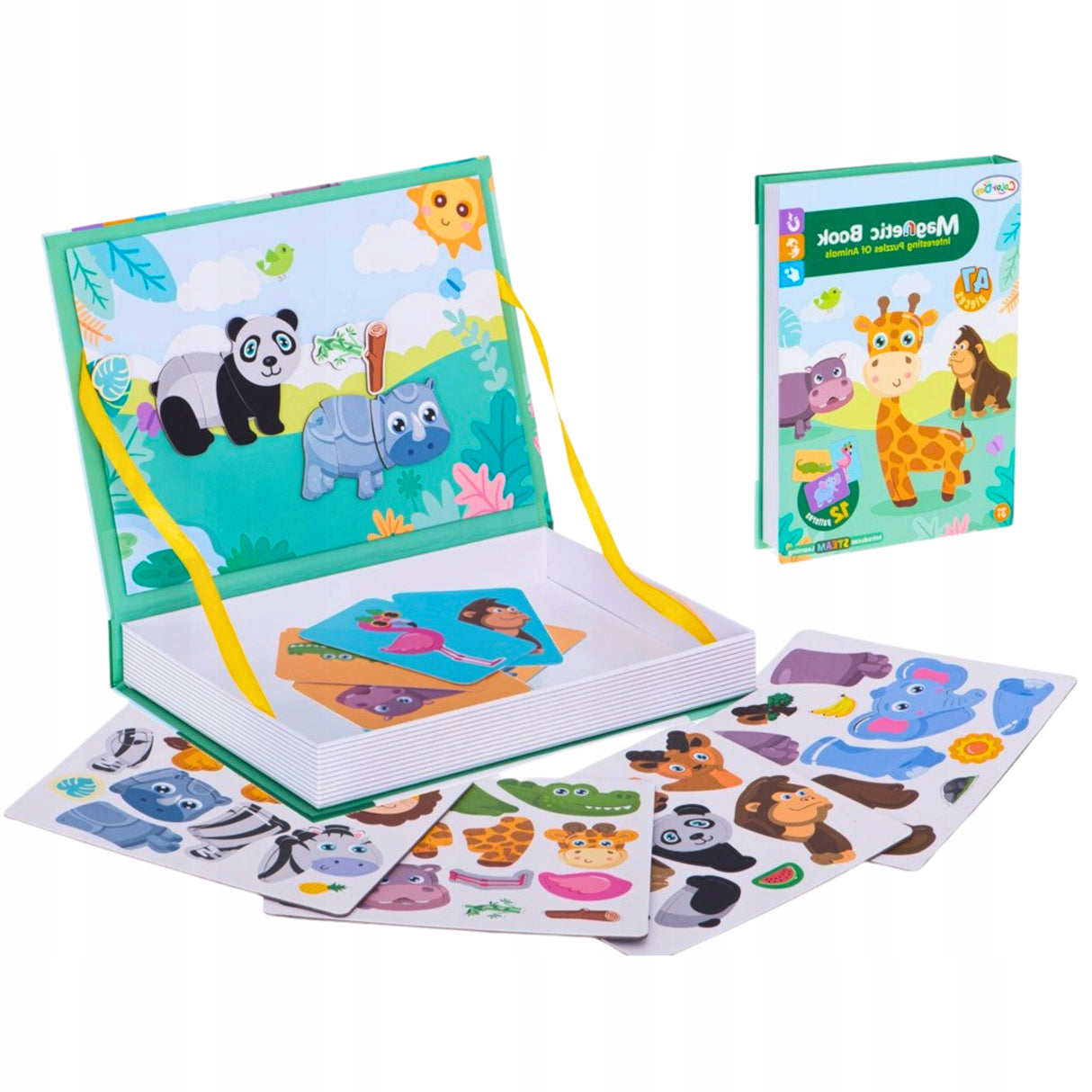 Układanka Magnetyczna Puzzle Edukacyjne Zwierzęta Montessori Magnetyczne