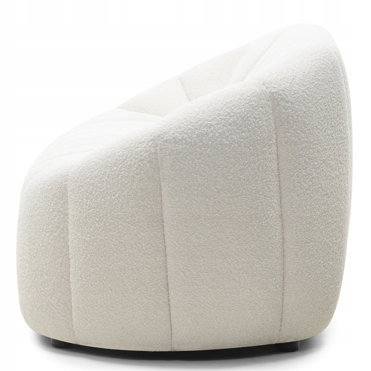 Sofa Salonowa Zaokrąglone Obłe Kształty Dwuosobowa Jasnobeżowa 166x86cm
