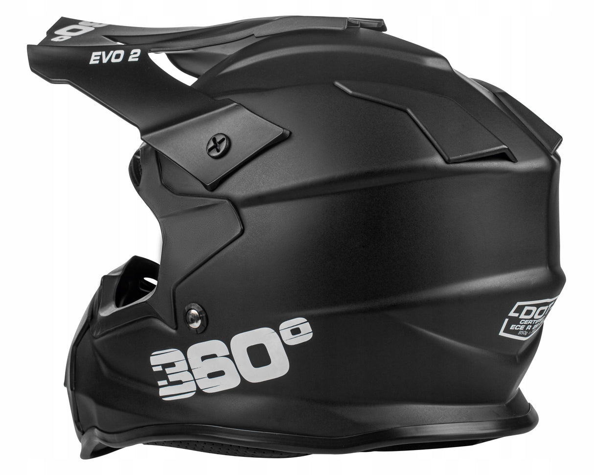 Kask Cross Enduro S Homologacja ECE Daszek Wentylacja Na Quad MTB Czarny