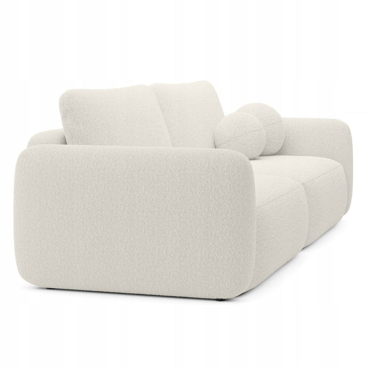 Sofa Rozkładana z Funkcją Spania Pojemnikiem Kremowa 238x103cm Tkanina