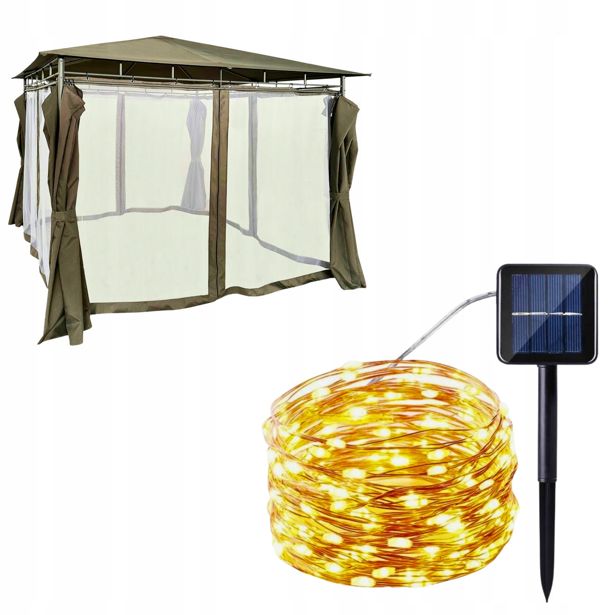 Pawilon Ogrodowy Namiot Altana LED 4 ścianek 3x3 300x300x260m Antracyt
