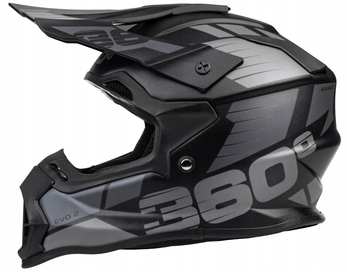 Kask Cross Enduro S EU Homologacja Lekki MTB Quad Rower Czarny Szary