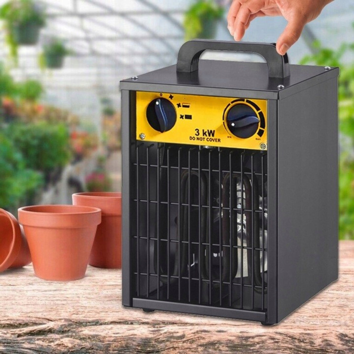 Nagrzewnica Elektryczna Grzejnik Dmuchawa Mocna 3000 W 3kW z Termostatem