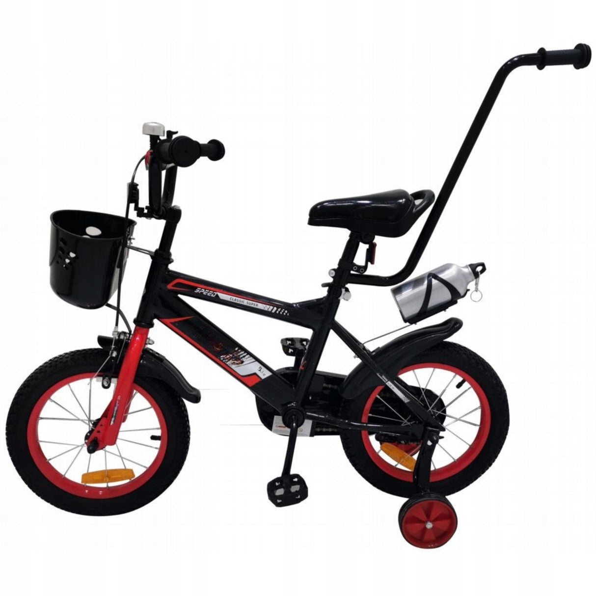 Rower Dziecięcy Rowerek BMX Prowadnik Świecące Dziecięcy 14Cali Boczne Koła