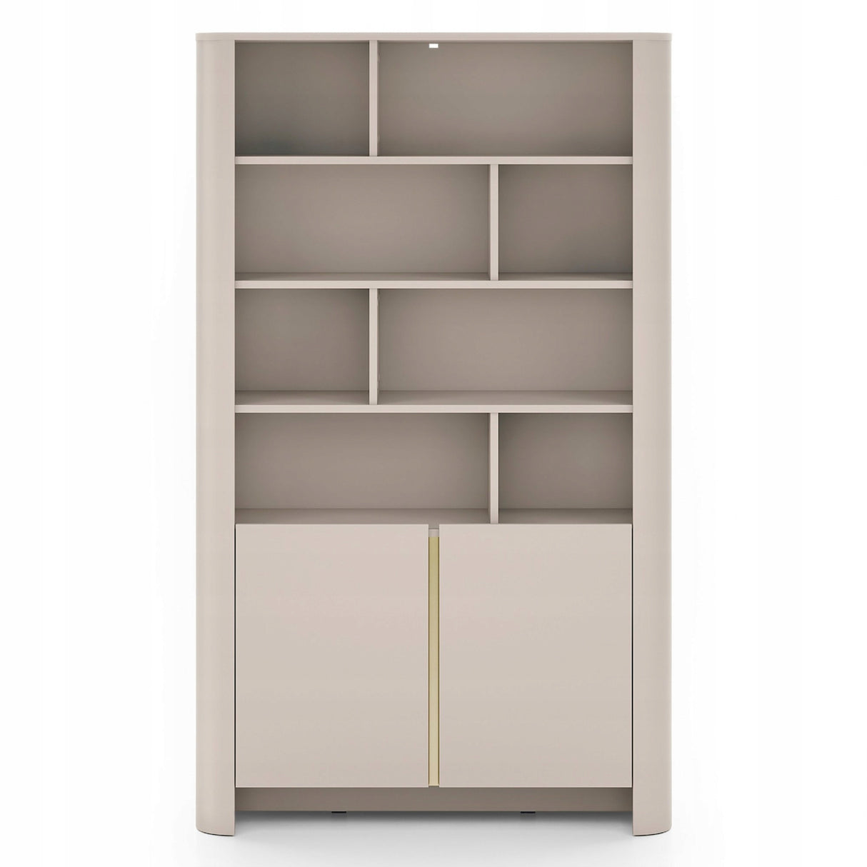 Regał Dwudrzwiowy Zaokrąglone Krawędzie Praktyczny Cashmere Gold 103x39 cm