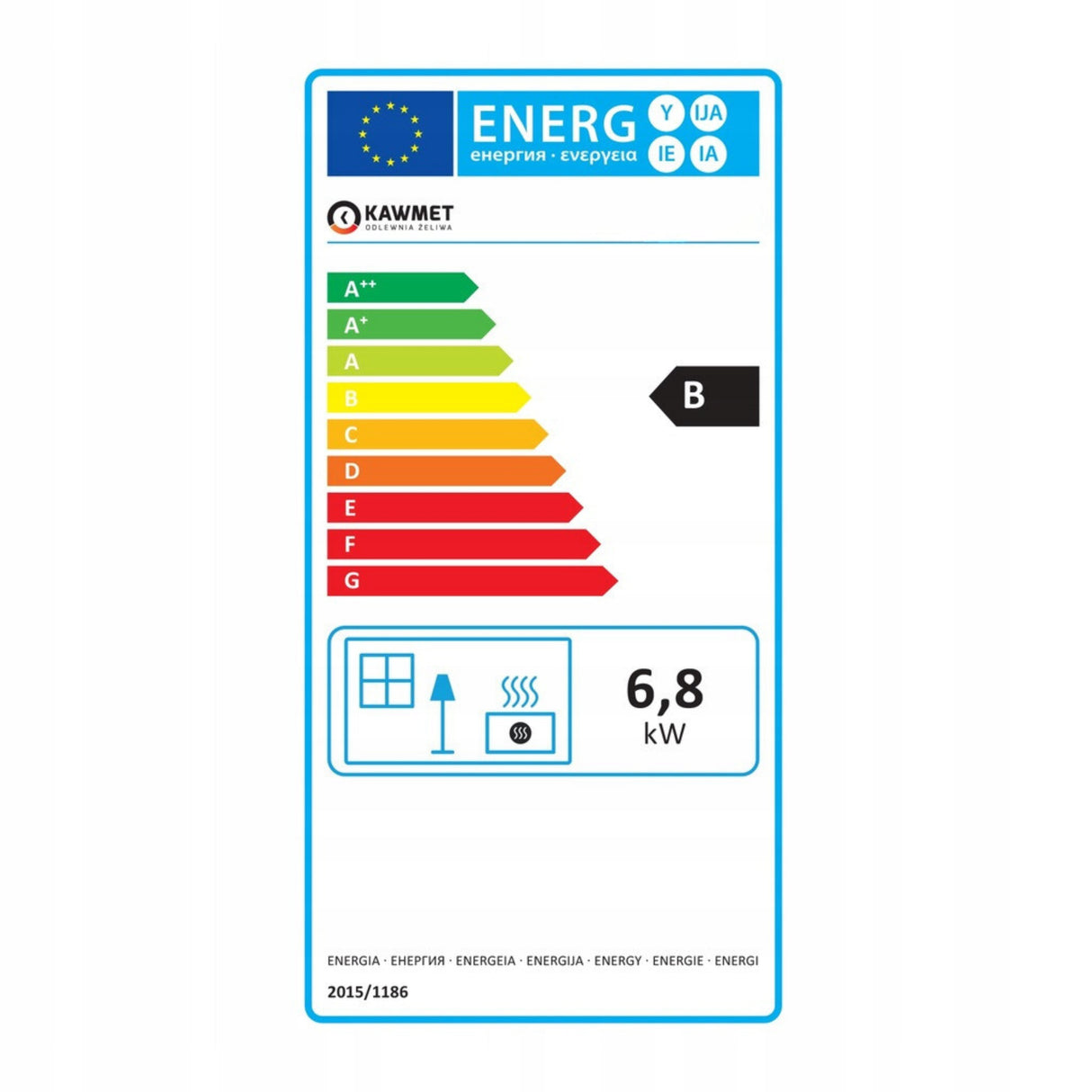 Piec Kominek Piecyk Żeliwny Wolnostojący Koza 6,8 kW ECO Komin Czarny Stal