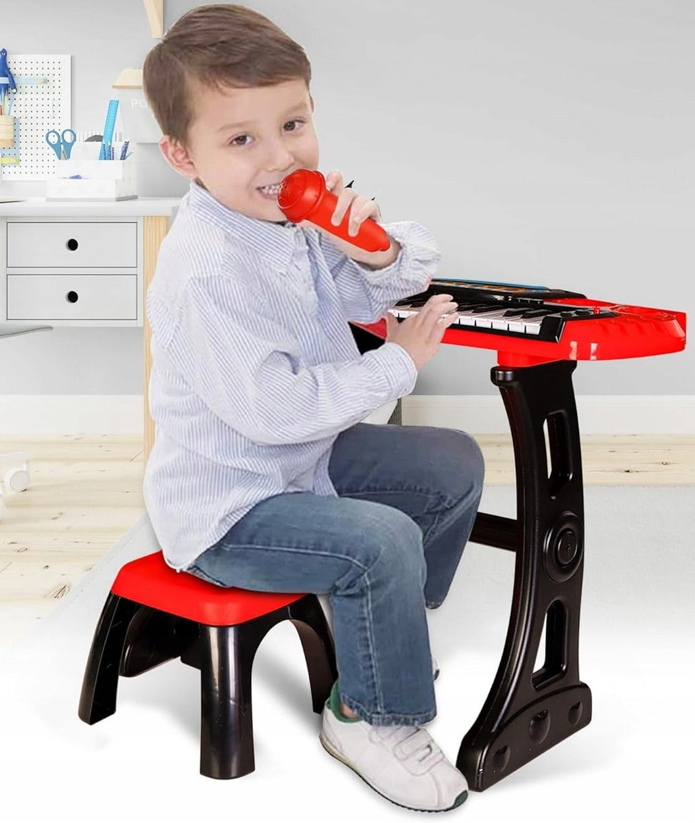 Keyboard Organki Pianinko dla Dzieci Mikrofon Stołek Nagrywanie MP3 Statyw