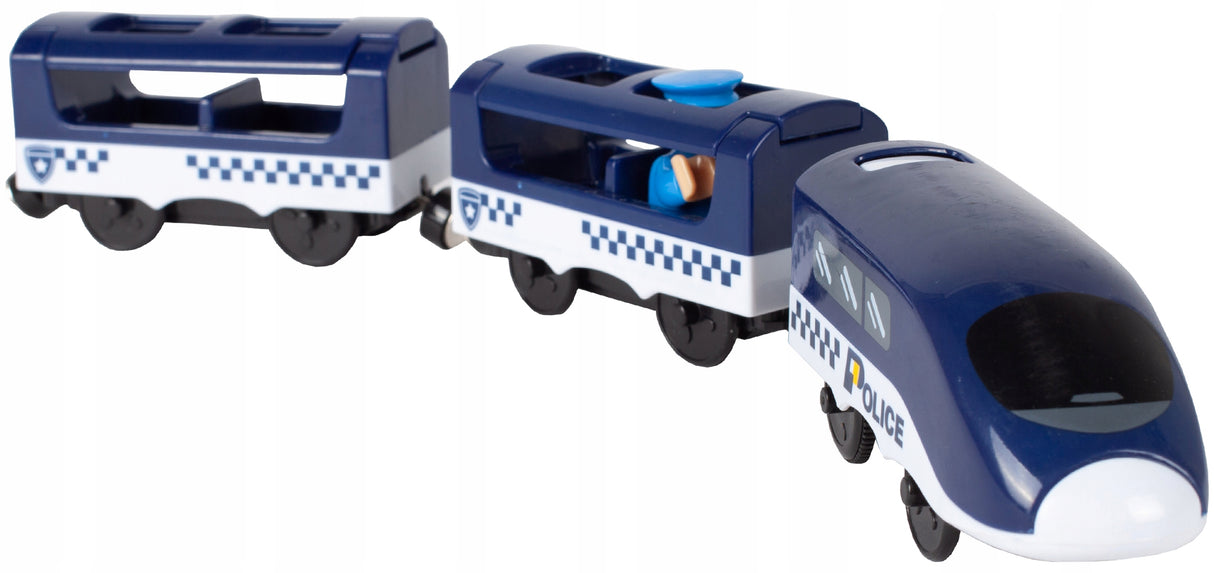 Kolejka Elektryczna Pociąg z Wagonikami 92 Elementy Tor na Auta Policja