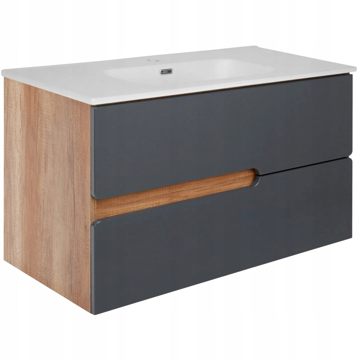 Szafka Łazienkowa Pod Umywalkę Płyta MDF Nowoczesna Elegancka Szara 100 cm