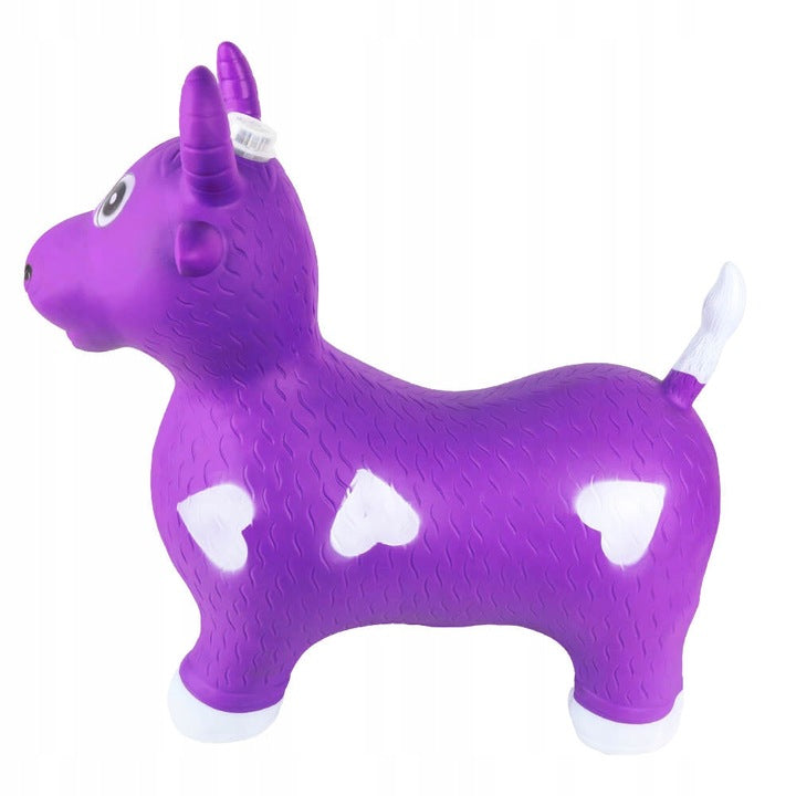 Skoczek do Skakania Gumowy Krowa Muzyka Światło Odgłosy 56 cm Fioletowa