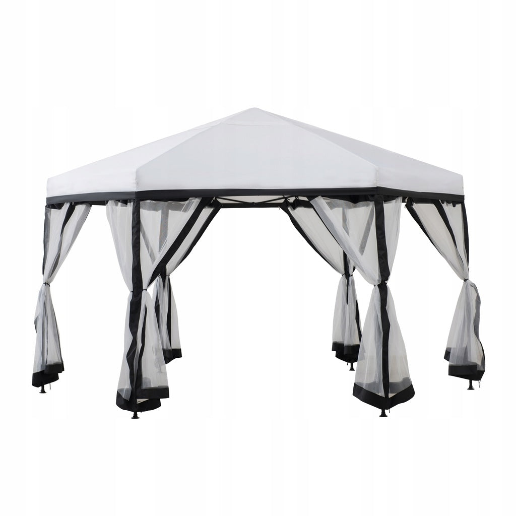 Pawilon Ogrodowy Altana Namiot Metal Biały 339x339x260cm Łatwy Montaż