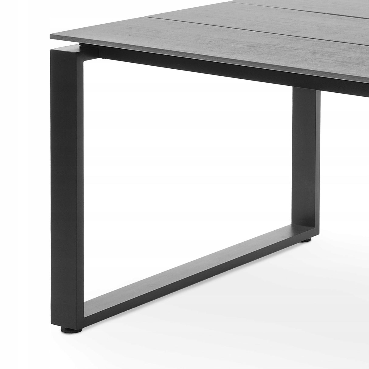 Duży Stół Ogrodowy z Blatem Polywood Aluminiowy 8 Osobowy 180cm Szary