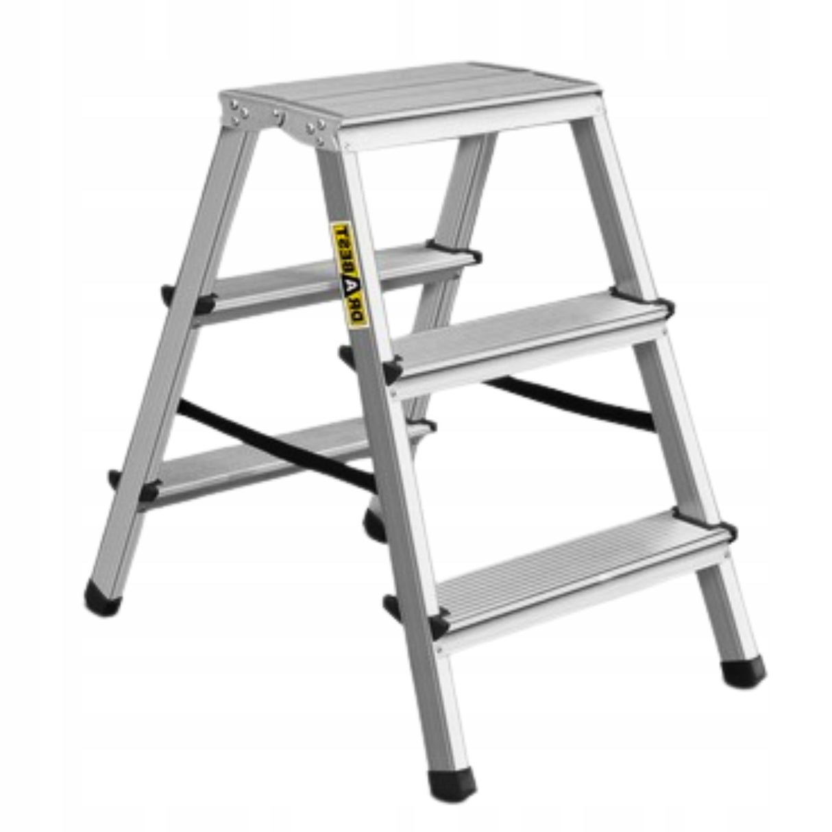 Drabina Aluminiowa Dwustronna Trzystopniowa Schodki Taboret 125 kg 2,62 m