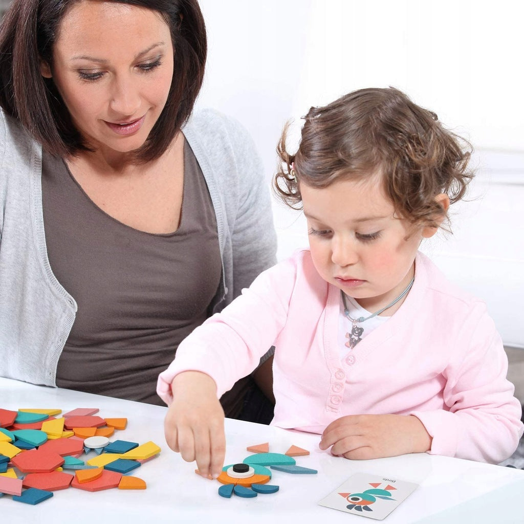 DREWNIANA UKŁADANKA PUZZLE MONTESSORI TANGRAM 180e