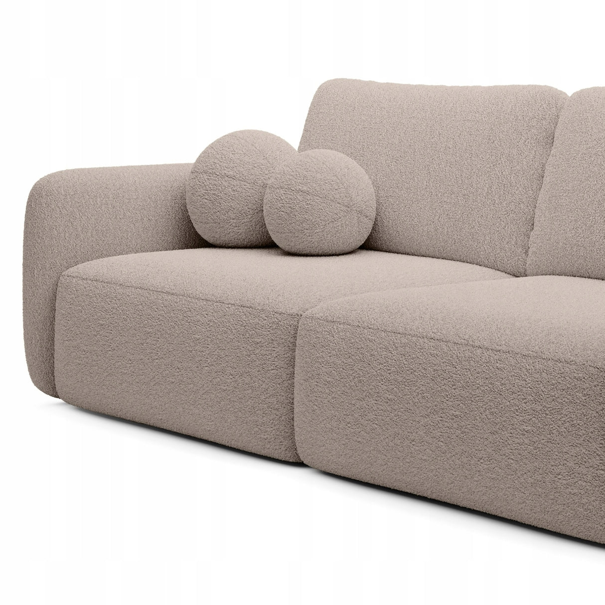 Sofa Rozkładana z Funkcją Spania Pojemnikiem Beżowa 238x103cm Tkanina