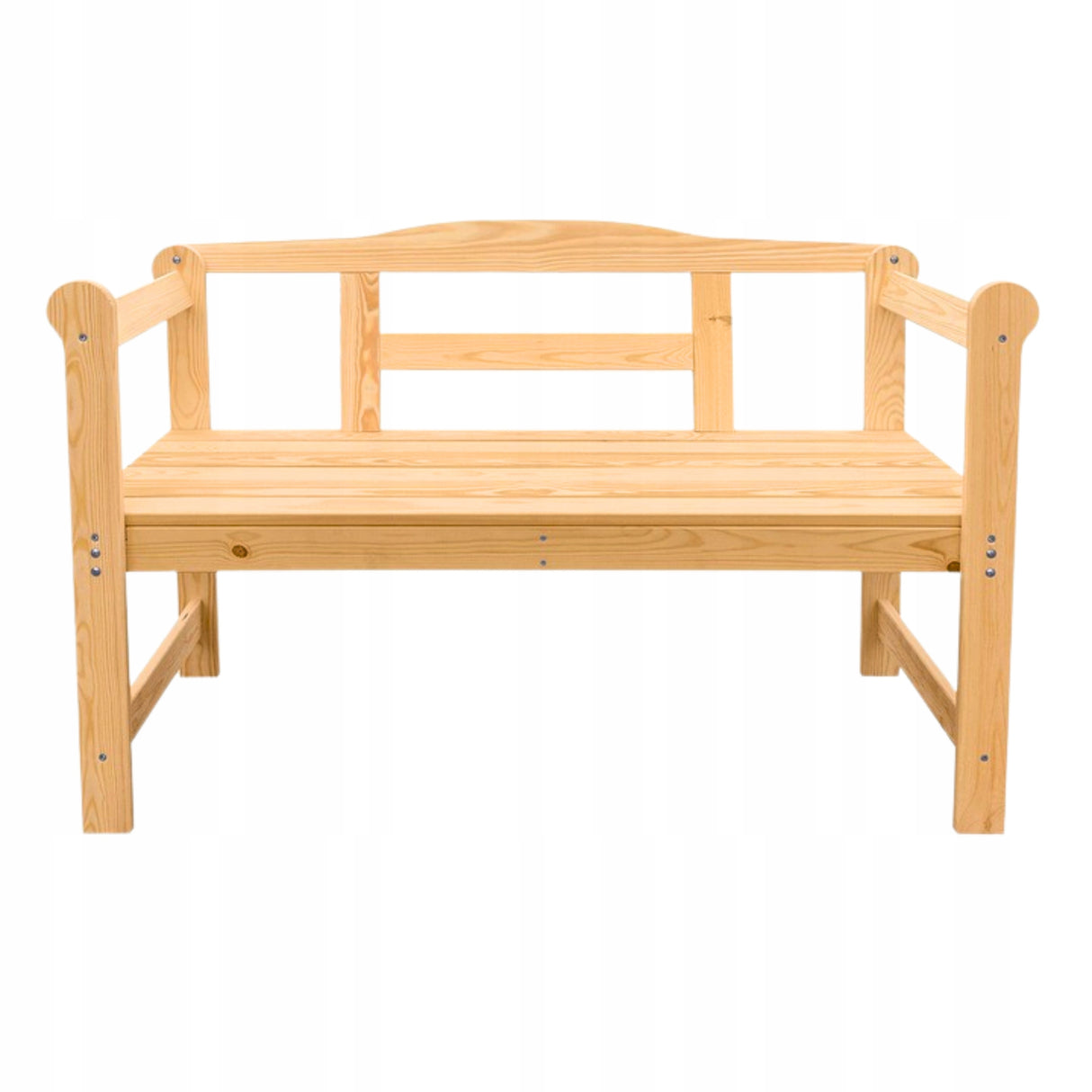 Ławka Ogrodowa Drewniana Dwuosobowa 118 x 43 cm z Oparciem POVES