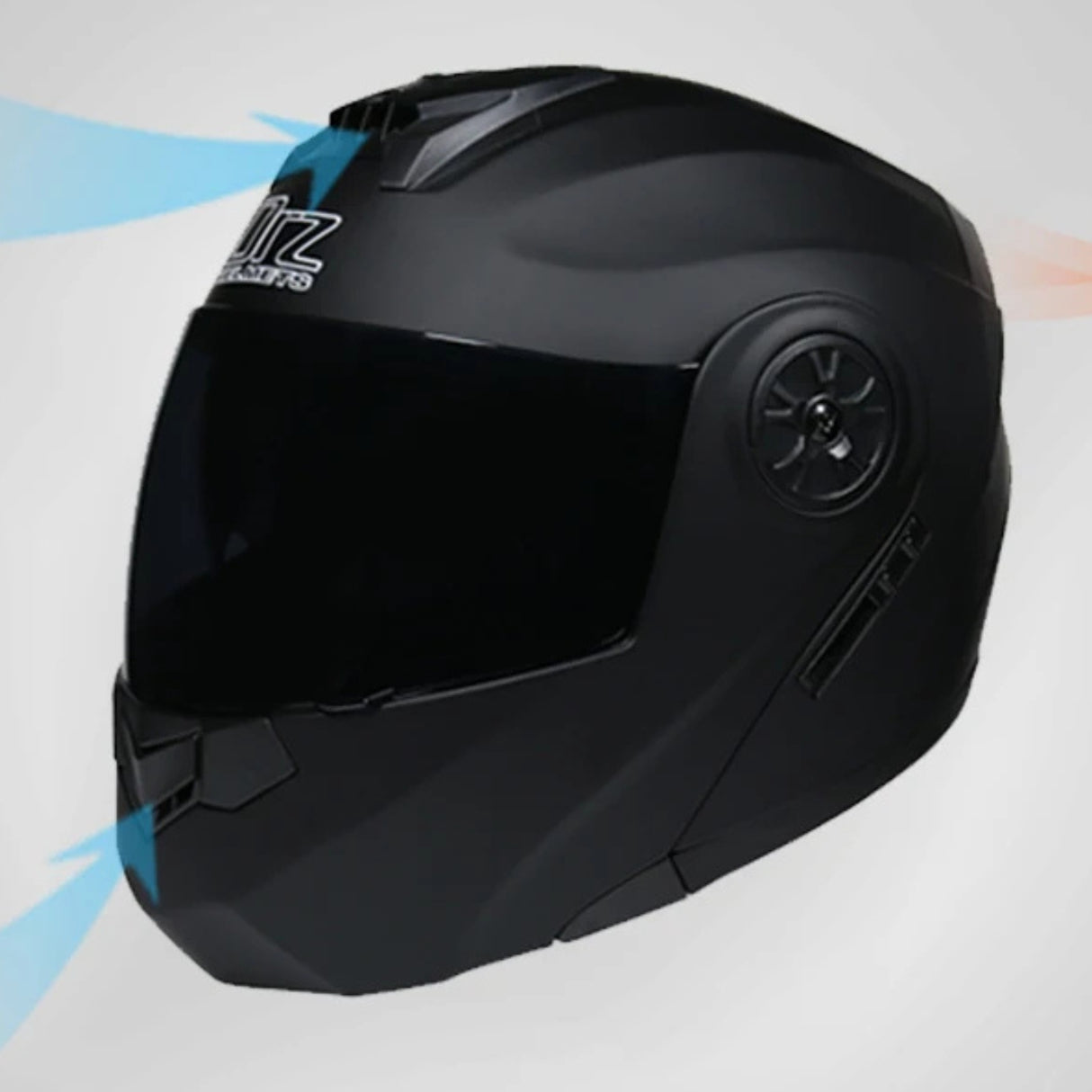 Kask Motocyklowy Szczękowy Czarny Wentylowany Podwójne Soczewki Rozmiar L
