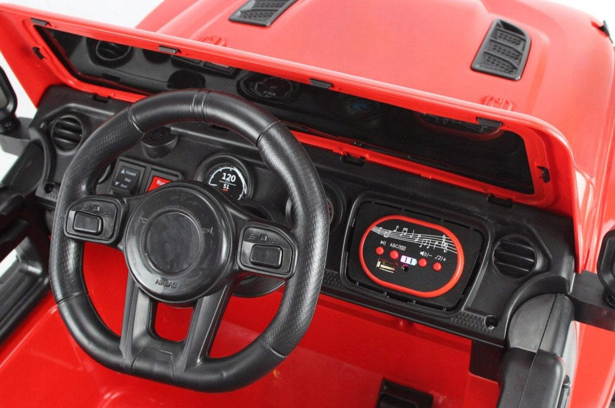 JEEP LT Off Road 4x4, Auto na Akumulator 4 Amortyzatory Czerwony 12V 7Ah