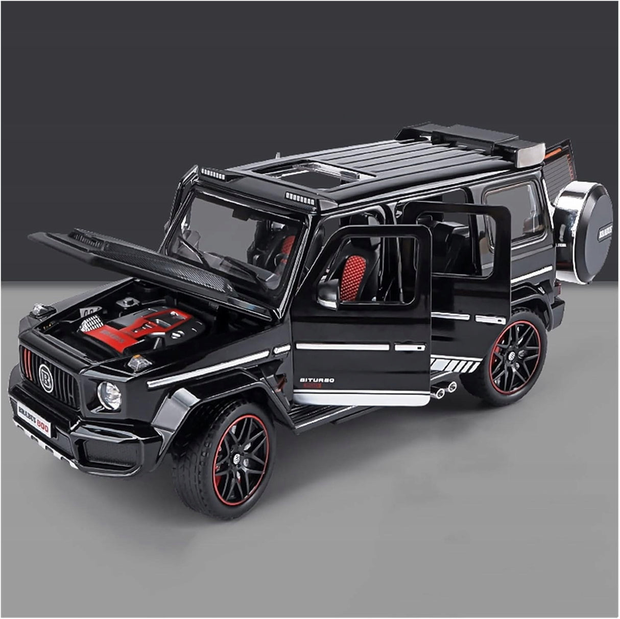 Samochód Mercedes G800 BRABUS Metalowy 1:24 Światła Dźwięk Napęd dla Dzieci