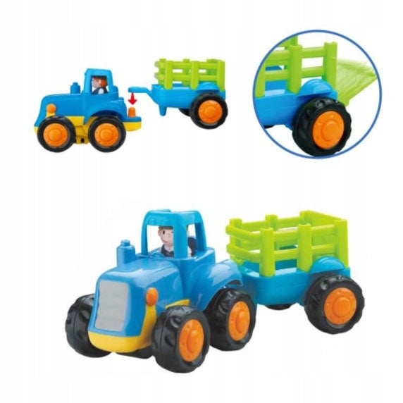 Auta Pojazdy Budowlane Rolnicze Koparka Traktor Autko Wywrotka 4SZT Zestaw